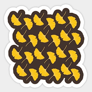 Autumn Fall Yellow Ginkgo Leaves Pattern Sticker